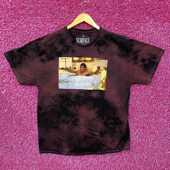 Scareface Tony Montana Maroon Tie Dye T-Shirt XL - Picture 1 of 4
